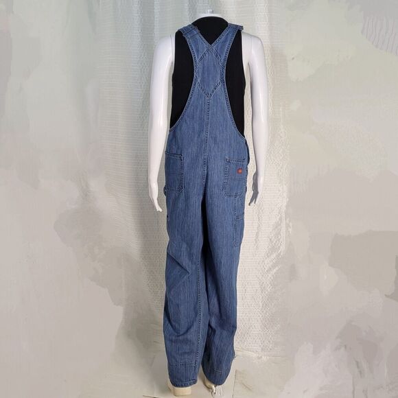 Dickies Relaxed Fit Bib Overalls Denim Carpenter Women’s Tag Size L - Picture 6 of 12